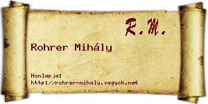Rohrer Mihály névjegykártya