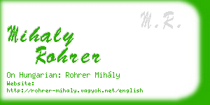 mihaly rohrer business card